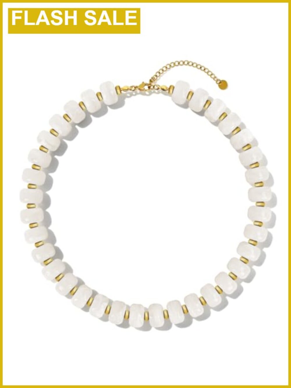 Chunky Beaded Choker Necklace Boho Resin Statement Summer Jewelry